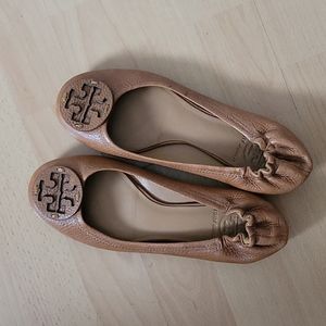 Tory Burch Ballet Beige Brown Sandals Flats